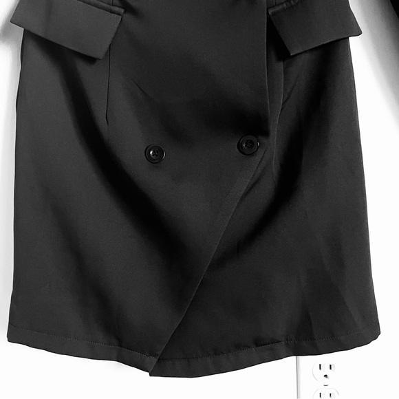 PrettyLittleThing Charcoal Double Breasted Asymmetric Hem Blazer Dress 6 NWT - Picture 6 of 7